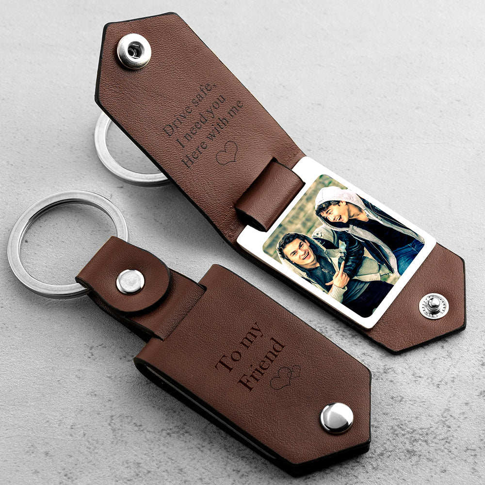 Drive Safe Schlüsselanhänger Zu My Bro Custom Leder Foto Text Schlüsselanhänger Mit Eingraviertem Text - 