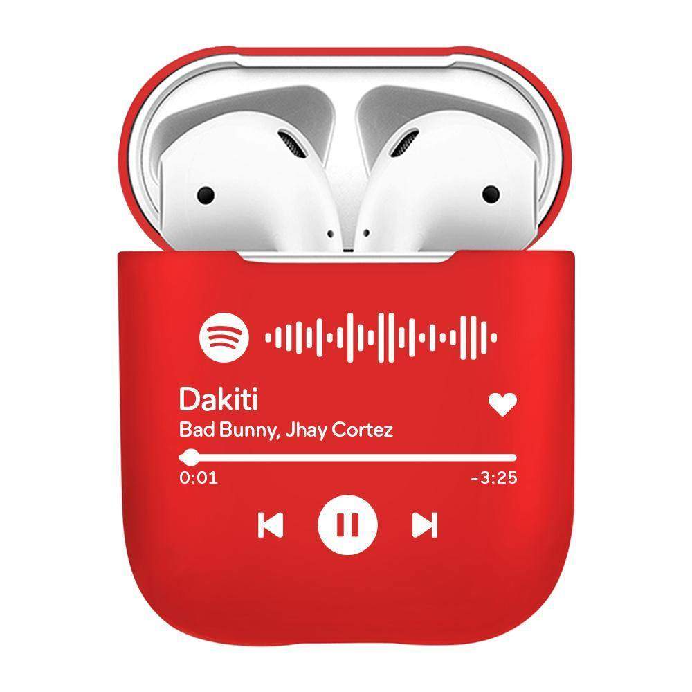 Benutzerdefinierte scannbare Spotify Code Airpods 1/2 Hülle Rot - meinefotohandyhuelle
