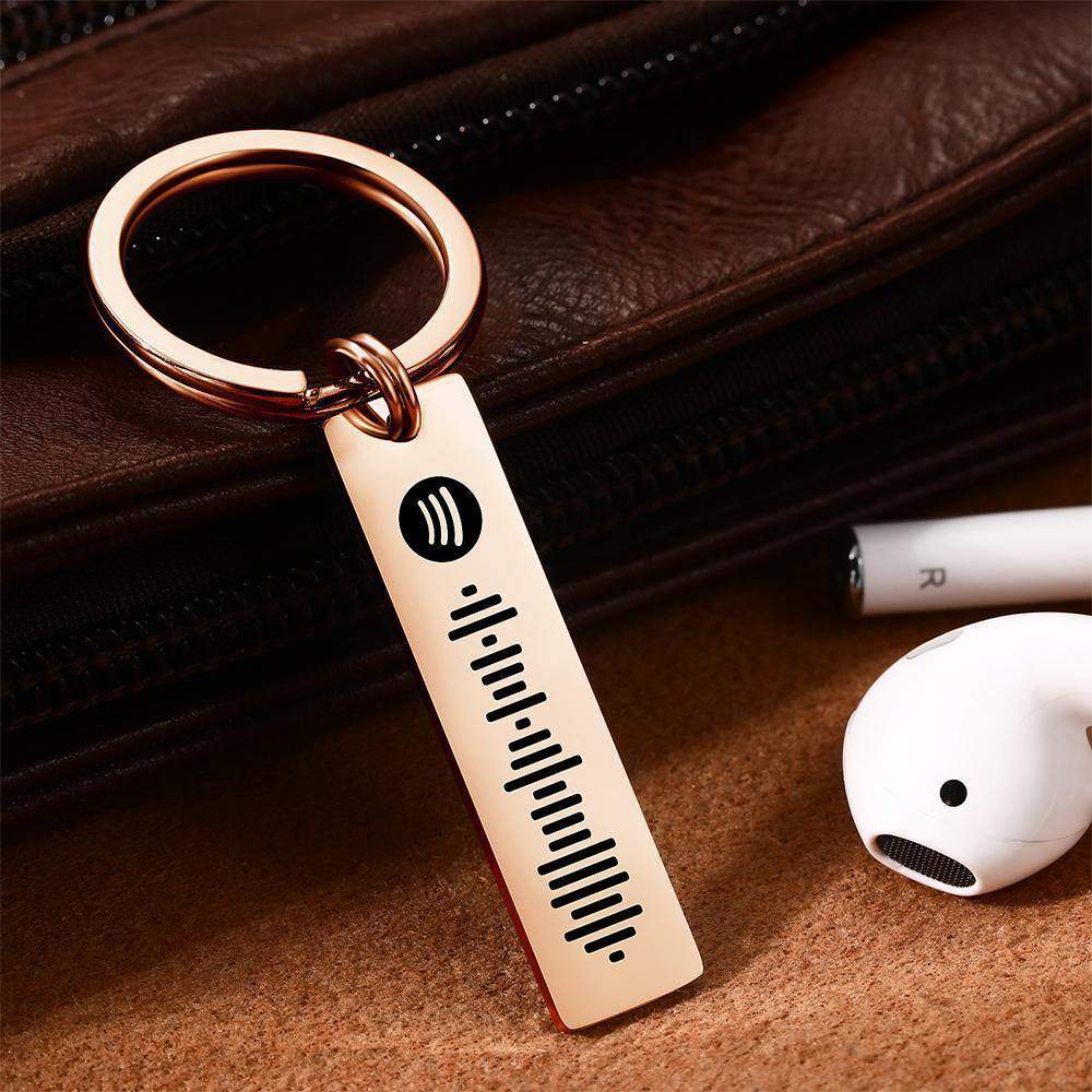 Benutzerdefinierte Spotify Code Musik Edelstahl Schlüsselbund - Roségold - meinefotohandyhuelle