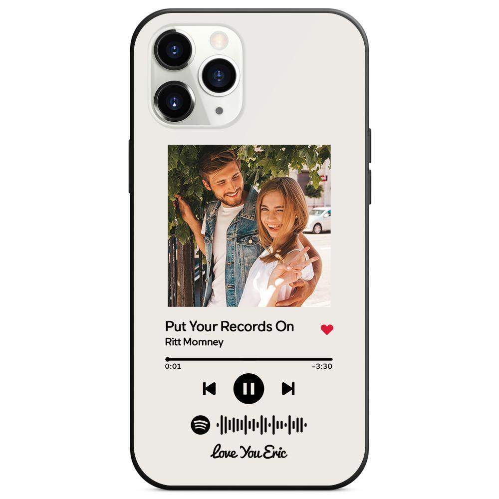 Benutzerdefinierte Spotify Code Musik iPhone Hülle Mit Text - Weiß - meinefotohandyhuelle