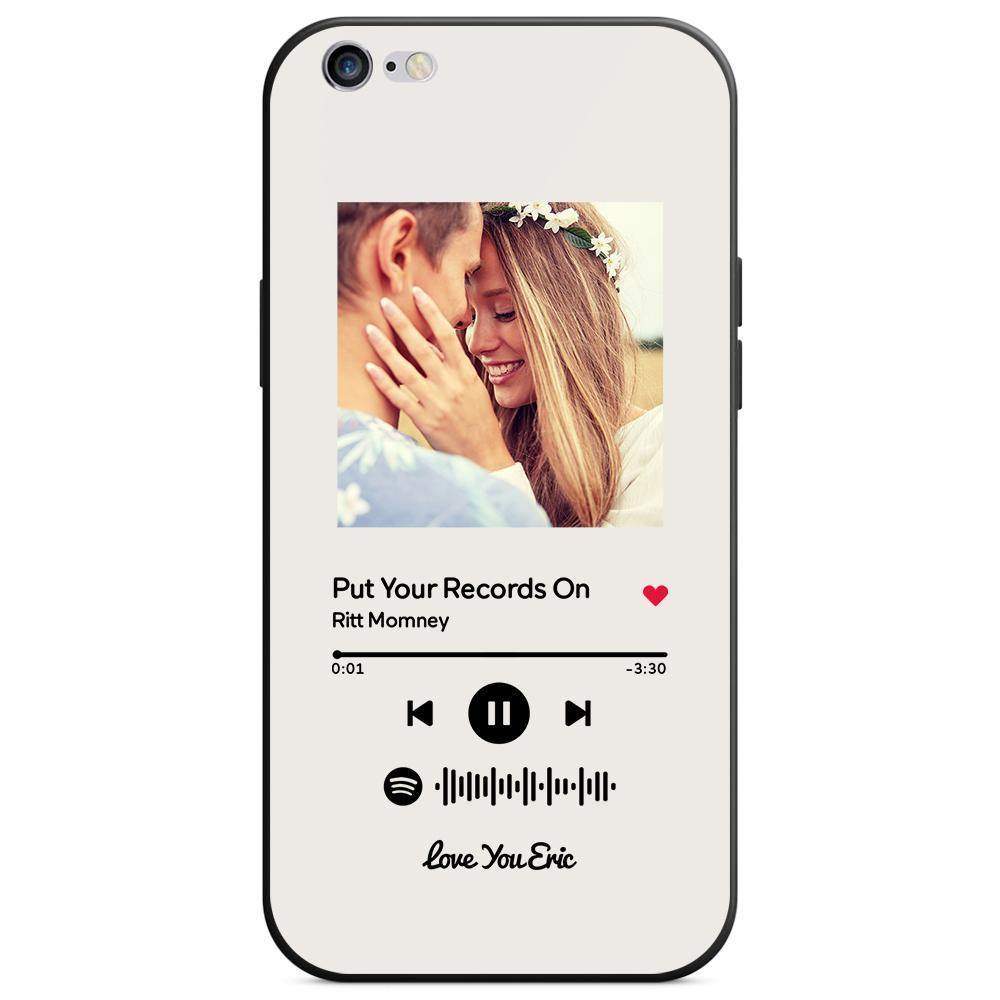 Benutzerdefinierte Spotify Code Musik iPhone Hülle Mit Text - Weiß - meinefotohandyhuelle