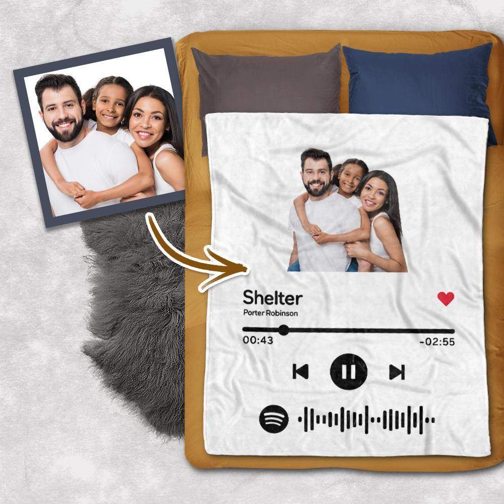 Spotify Code Music Personalisierte Foto Fleece Decke - meinefotohandyhuelle