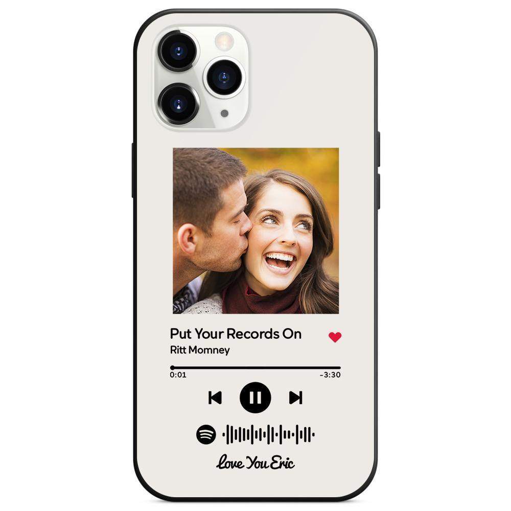 Benutzerdefinierte Spotify Code Musik iPhone Hülle Mit Text - Weiß - meinefotohandyhuelle