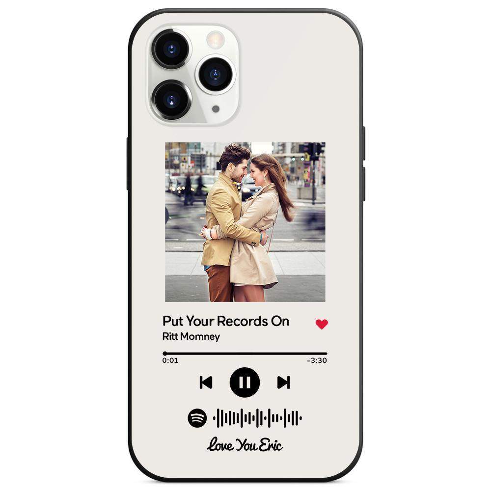 Benutzerdefinierte Spotify Code Musik iPhone Hülle Mit Text - Weiß - meinefotohandyhuelle