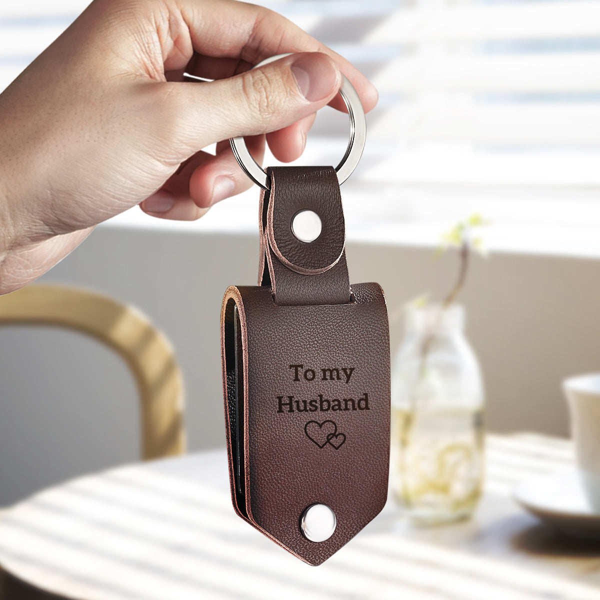 Drive Safe Keychain To My Soulmate Custom Leather Photo Text Keychain Mit Graviertem Text - 