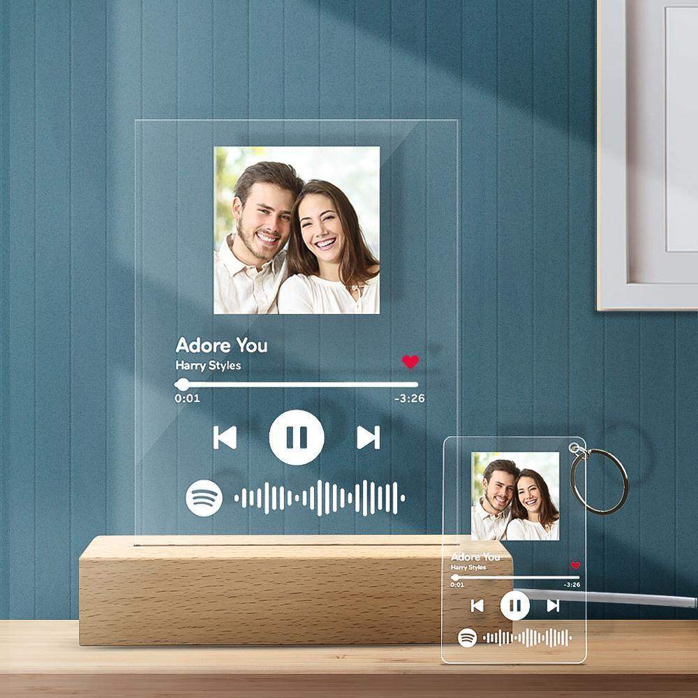 Geschenke für die Liebe Benutzerdefinierte Spotify Code Art Glas Musik Nachtlicht, Schlüsselbund, Plakette - meinefotohandyhuelle