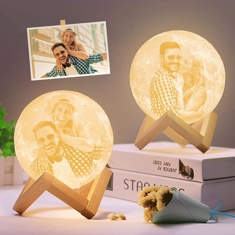 Benutzerdefinierter 3D-Druck Foto Mondlampe doppelseitig Magic Lunar - Touch Zwei/Drei/Fernbedienung 16 Farben (10cm-20cm) - meinefotohandyhuelle