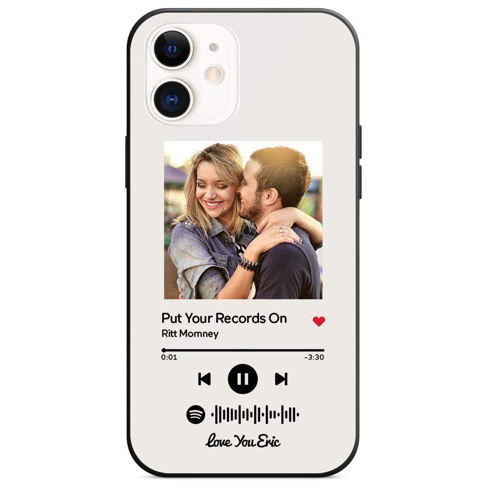 Benutzerdefinierte Spotify Code Musik iPhone Hülle Mit Text - Weiß - meinefotohandyhuelle