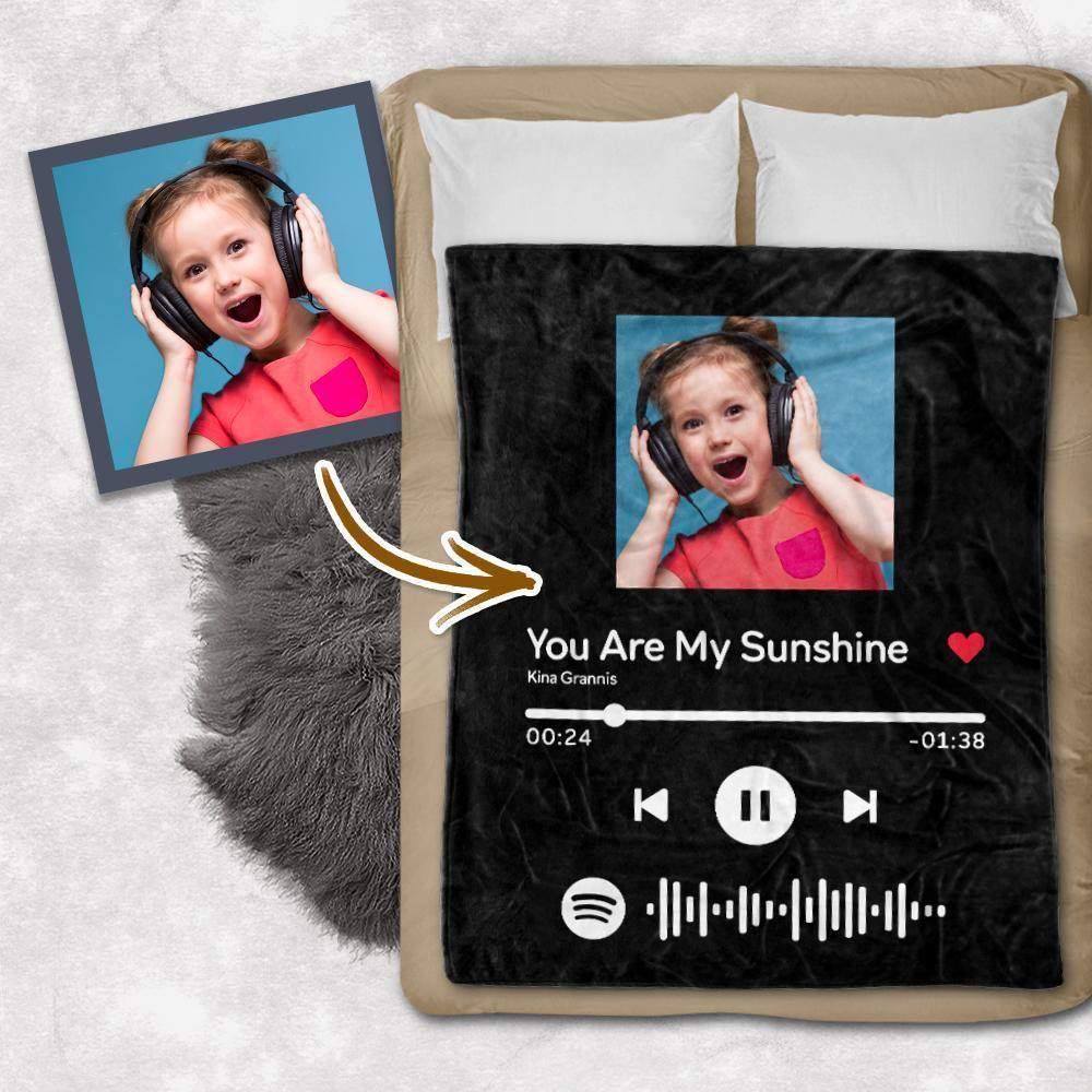 Benutzerdefinierte Spotify Code Decke Personalisierte Song Player Foto Decken für Papa - meinefotohandyhuelle
