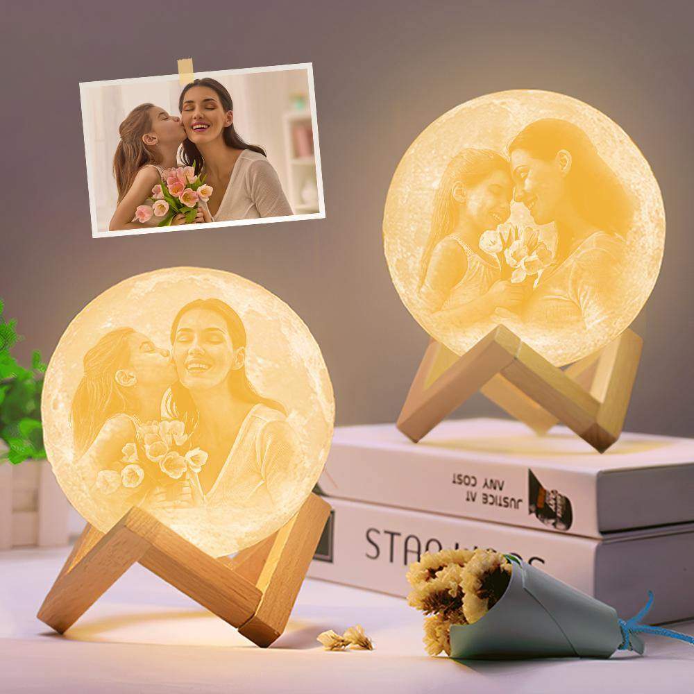 Benutzerdefinierter 3D-Druck Foto Mondlampe doppelseitig Magic Lunar - Touch Zwei/Drei/Fernbedienung 16 Farben (10cm-20cm) - meinefotohandyhuelle