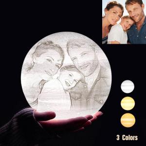 Personalisierte 3D Druck Foto&Gravierte Jupiter Lampe - Für Familie - Tippen Auf 3 Farben(10cm-20cm)