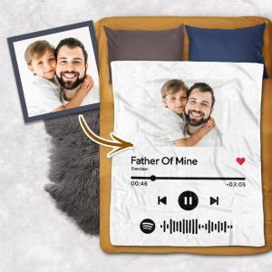 Benutzerdefinierte Spotify Code Decke Personalisierte Song Player Foto Decken für Papa