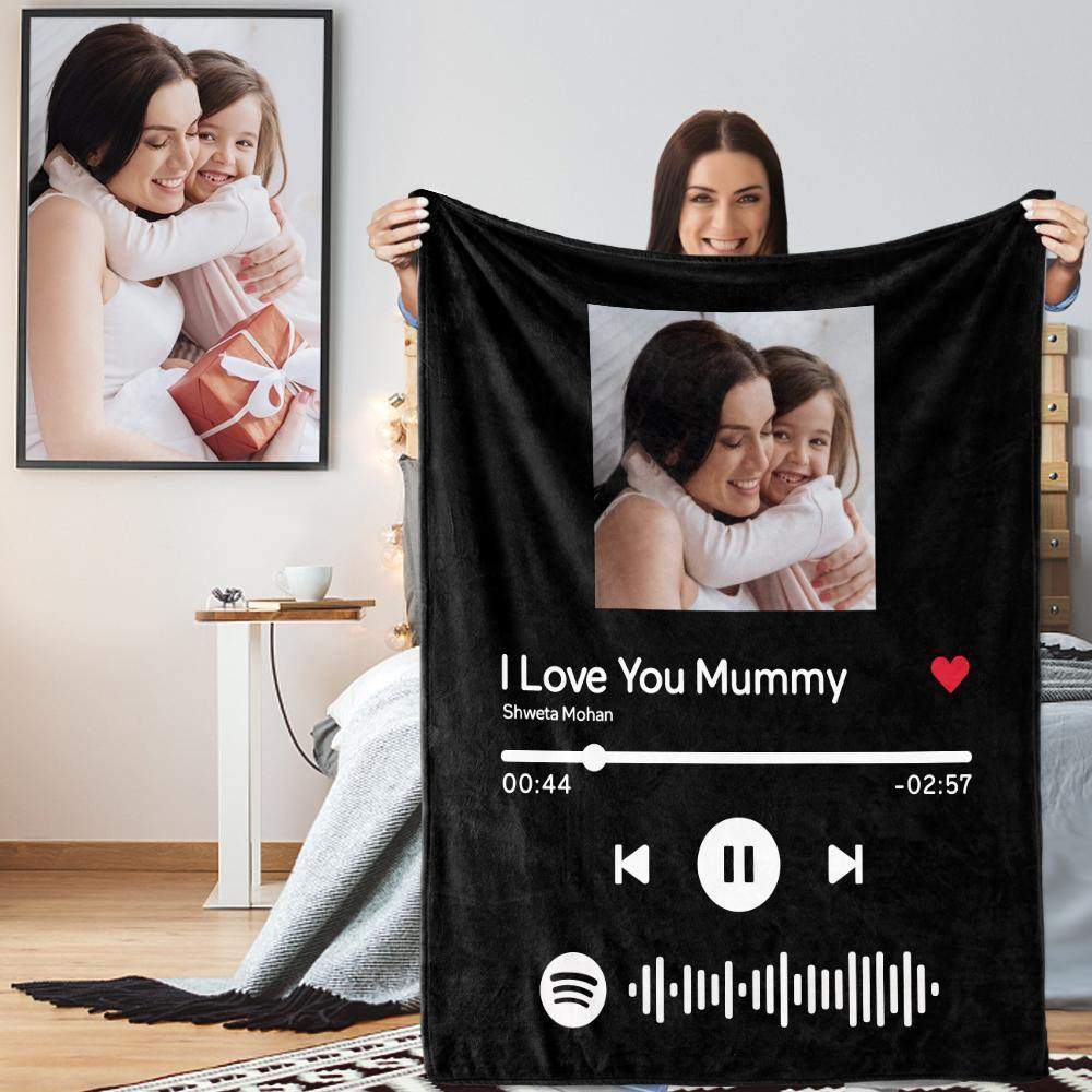 Spotify Code Music Personalisierte Foto Fleece Decke - meinefotohandyhuelle