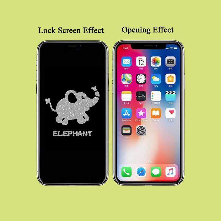 Elephant Cartoon-Muster Displayschutzfolie Gehärteter Glas - meinefotohandyhuelle