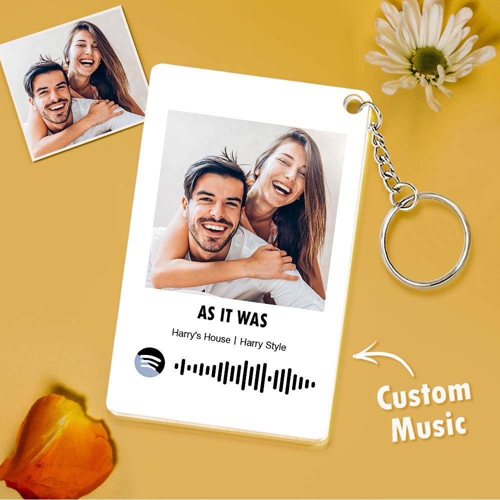 Benutzerdefinierter Song-schlüsselanhänger, Foto-schlüsselanhänger, Personalisierter Spotify-schlüsselanhänger, Mini-poster, Vintage-kunstdruck, Geschenk - 