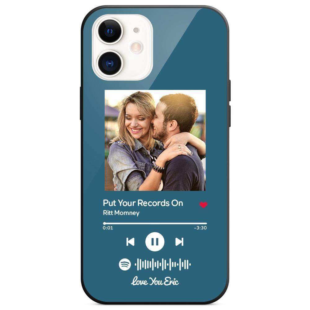 Benutzerdefinierte Spotify Code Musik iPhone Hülle Mit Text - Blau - meinefotohandyhuelle