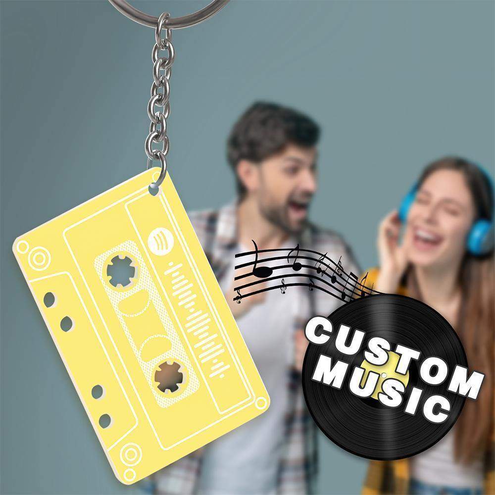 Benutzerdefinierte Spotify Code Musik Song Keychain Memorial Geschenke-Gelb - meinefotohandyhuelle
