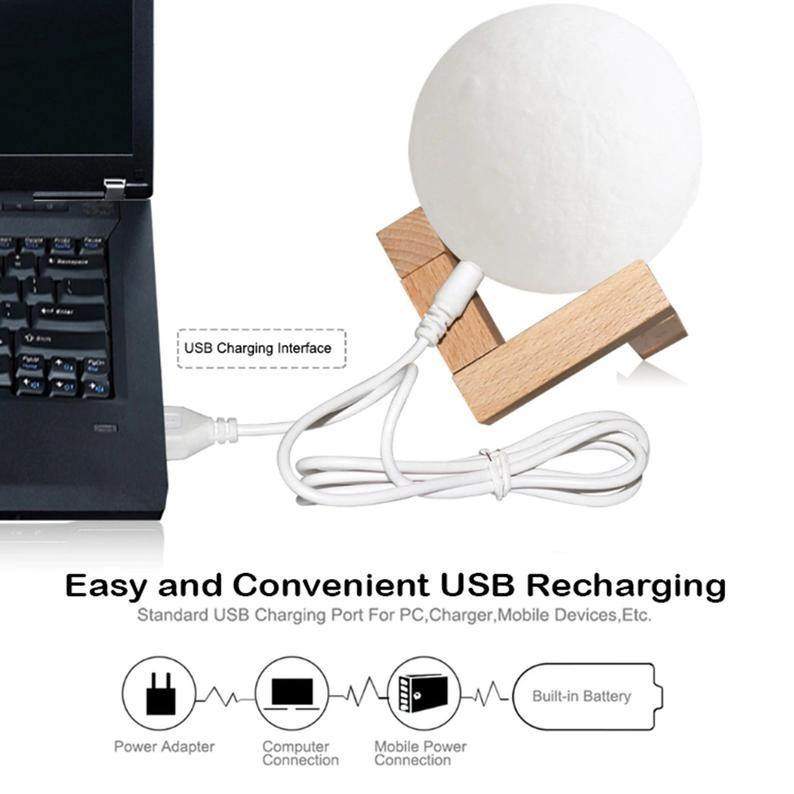 Personalisierte 3D Druck Foto&Gravierte Mondlampe - Für Babay - Tippen Auf 3 Farben(10cm-20cm) - meinefotohandyhuelle