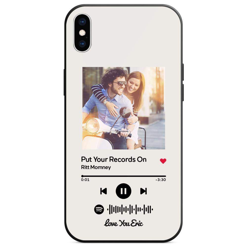 Benutzerdefinierte Spotify Code Musik iPhone Hülle Mit Text - Weiß - meinefotohandyhuelle