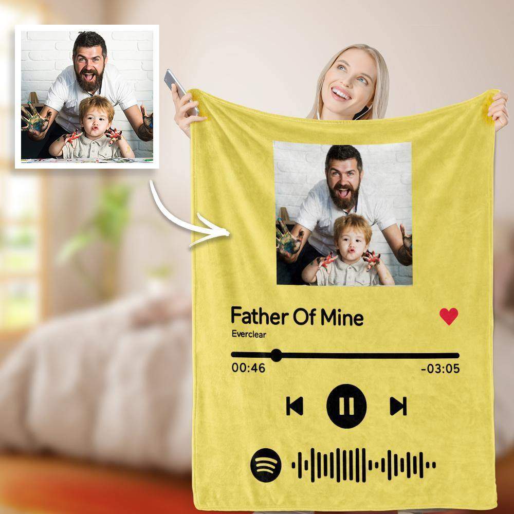 Benutzerdefinierte Spotify Code Decke Personalisierte Song Player Foto Decken für Papa - meinefotohandyhuelle