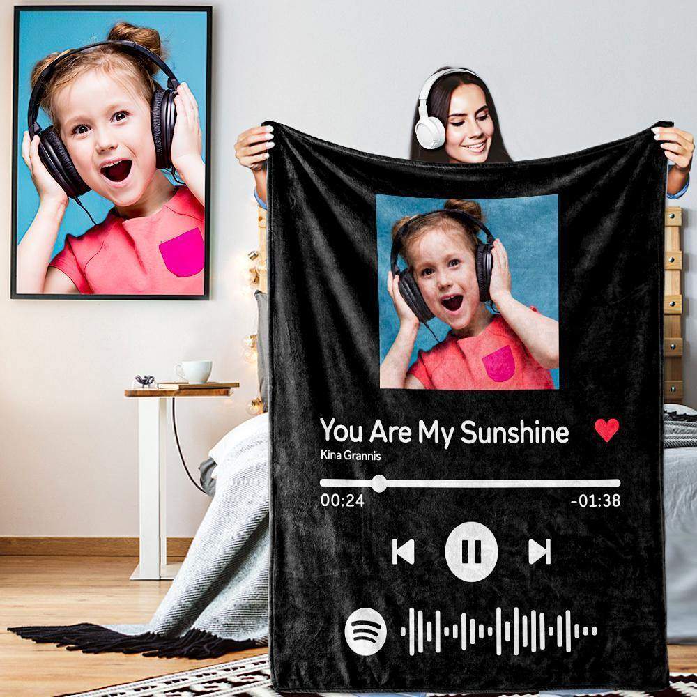 Benutzerdefinierte Spotify Code Decke Personalisierte Song Player Foto Decken für Papa - meinefotohandyhuelle