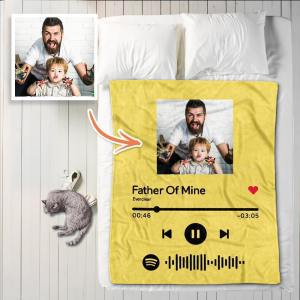 Benutzerdefinierte Spotify Code Decke Personalisierte Song Player Foto Decken für Papa