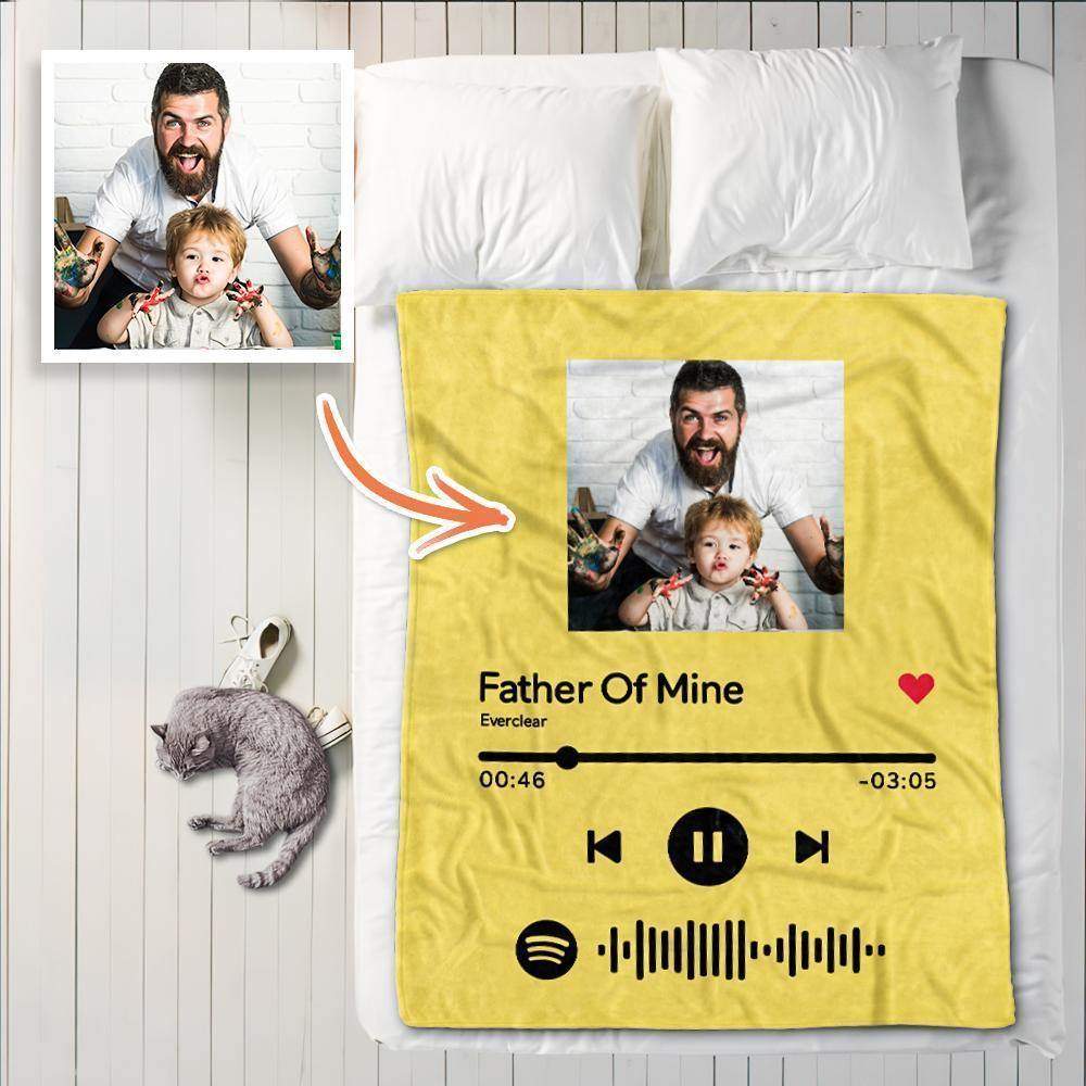 Benutzerdefinierte Spotify Code Decke Personalisierte Song Player Foto Decken für Papa - meinefotohandyhuelle