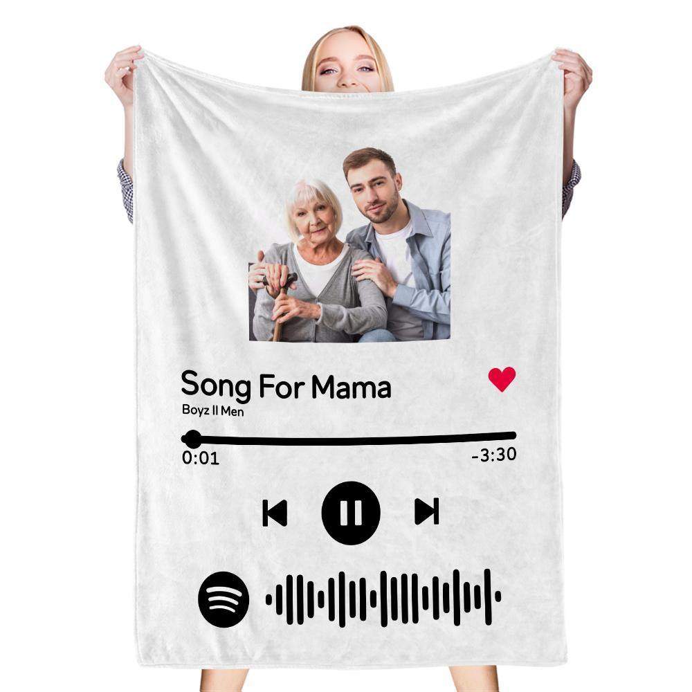 Scannable Spotify Music Code Blanket Personalized Photo blanket Blanket - myspotifyplaque