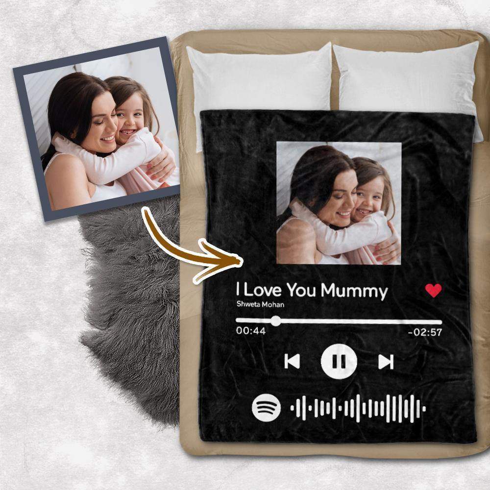 Spotify Code Music Personalisierte Foto Fleece Decke - meinefotohandyhuelle