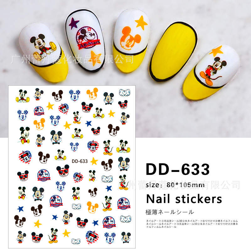 Mickey nail stickers  Mickey nails, Nail stickers, Mickey