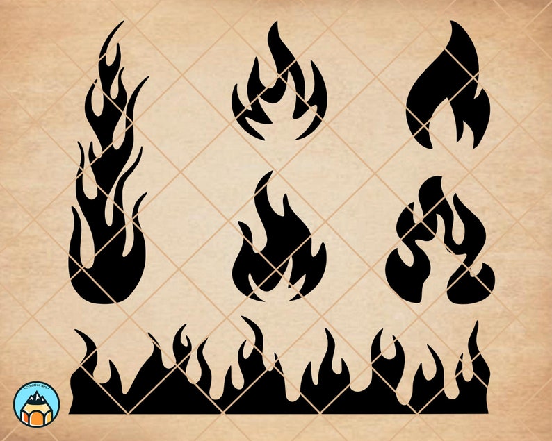 Flame Svg Icon, Fire Flames svg Flame Bundle Fire svg | flamesvg.store