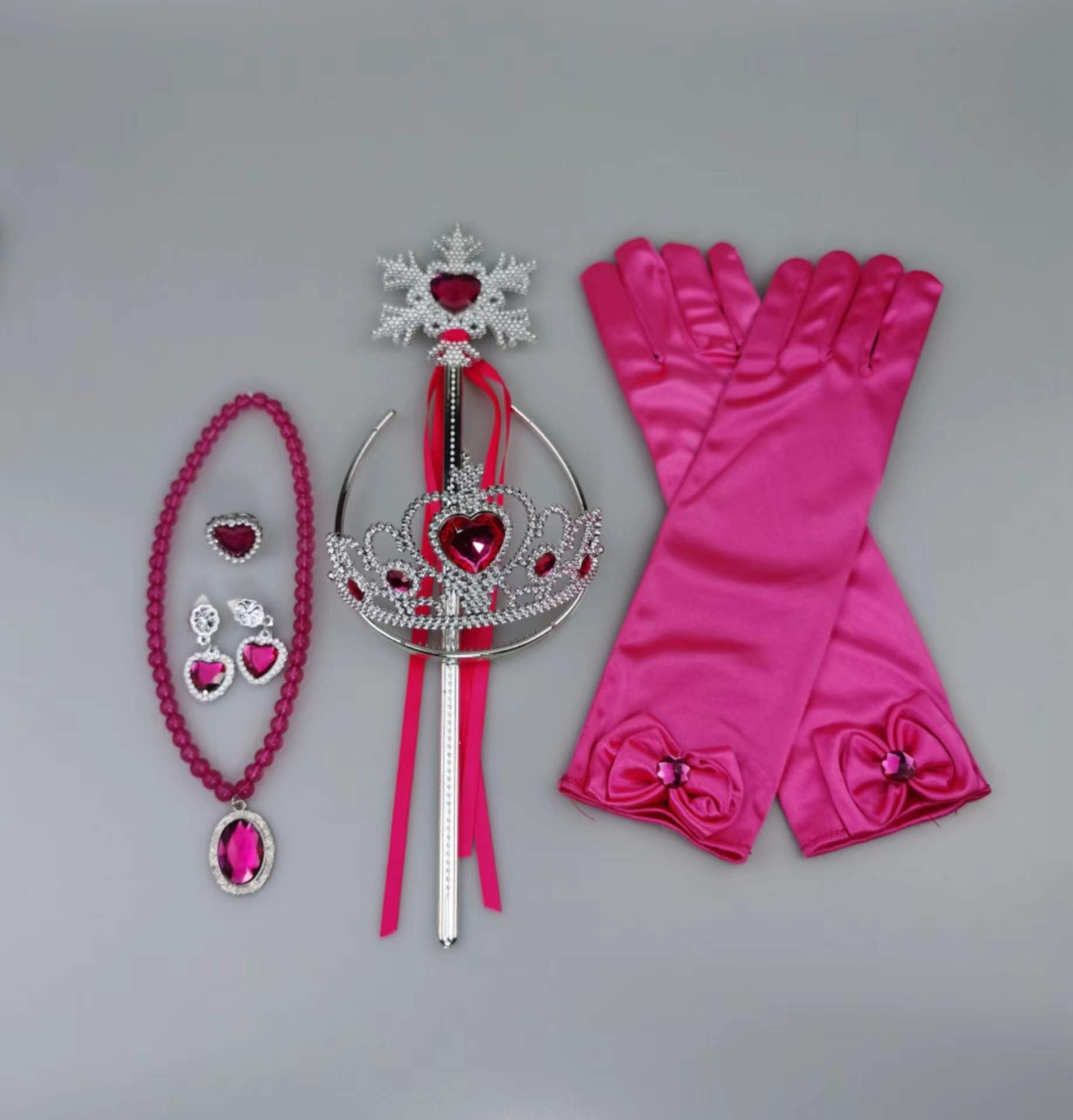 Princess Peach Plus Size Cosplay Costume Pink Punk Dress + Crown + Gloves【