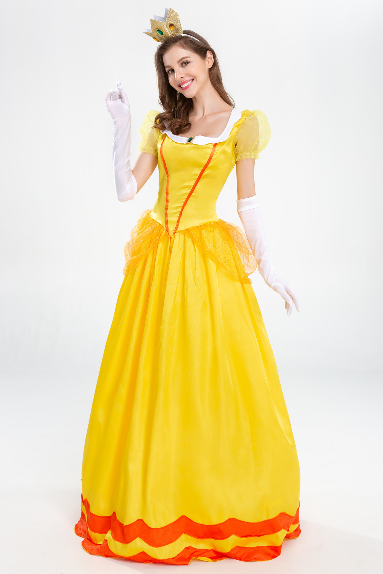 Princess Daisy Costume Dress for Women, Princess Peach Dress Up, Super  Mario Party, Womens Halloween Costume, Cosplay Costume 