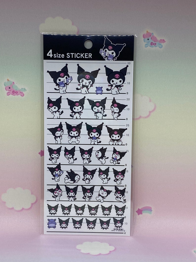 Kuromi Sticker Sheet Hello Kitty stickers