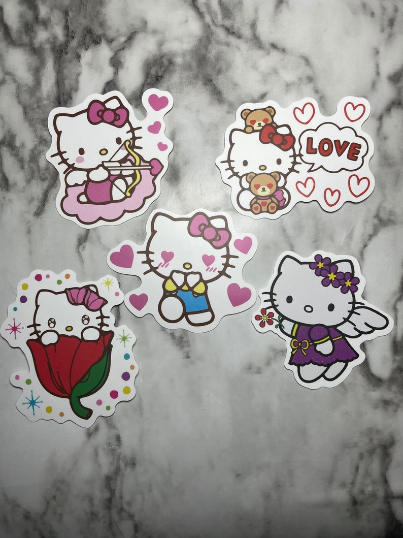 10/30/50/100pcs Black and White Sanrio Cartoon Stickers Aesthetic Cute  Hello Kitty Kuromi Decals Kawaii Decoration Kids Sticker - AliExpress