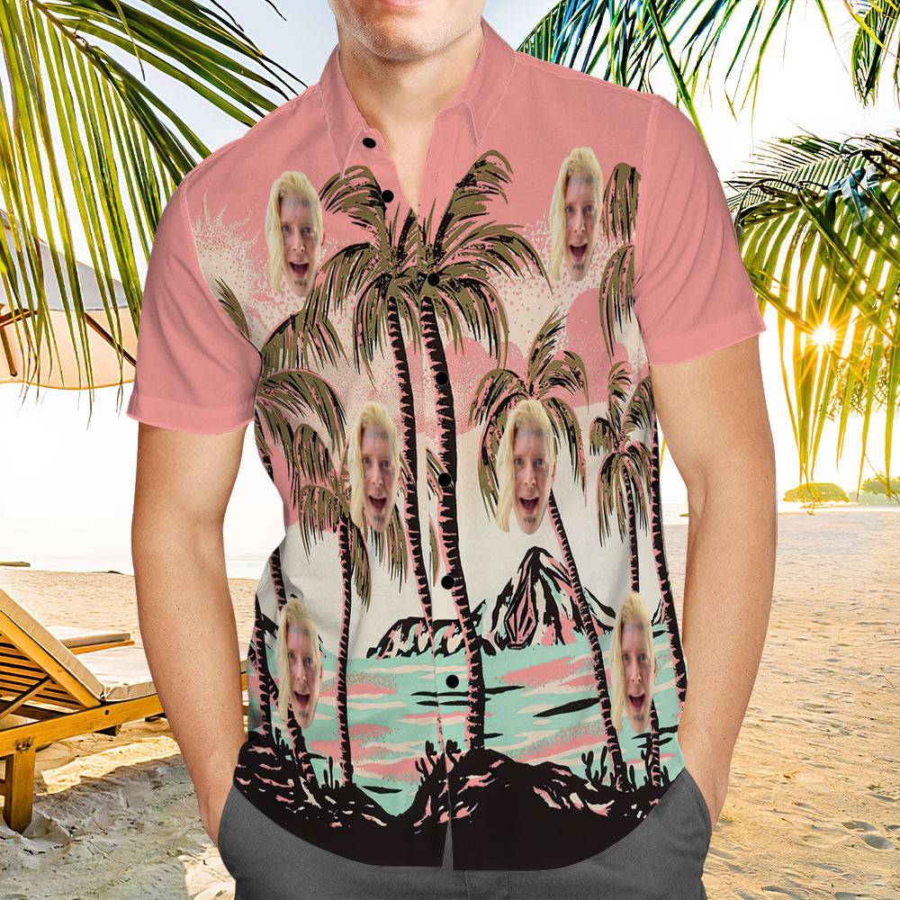 Tom Macdonald Hawaiian Shirt Custom Photo Hawaiian Shirt Pink Coconut Grove Hawaiian Shirt