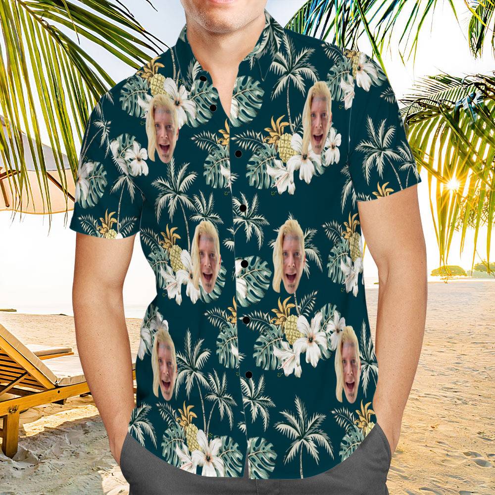 Tom Macdonald Hawaiian Shirt Custom Photo Hawaiian Shirt Floral Pattern Hawaiian Shirt