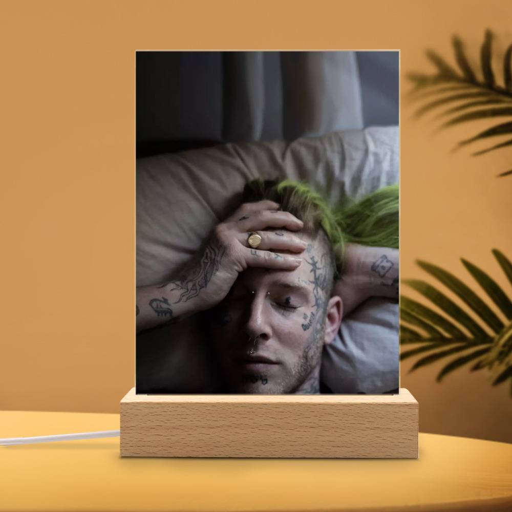 Tom Macdonald Lamp Classic Celebrity Night Light  I Can't Sleep by  Tom Macdonald Lamp with Wooden Base