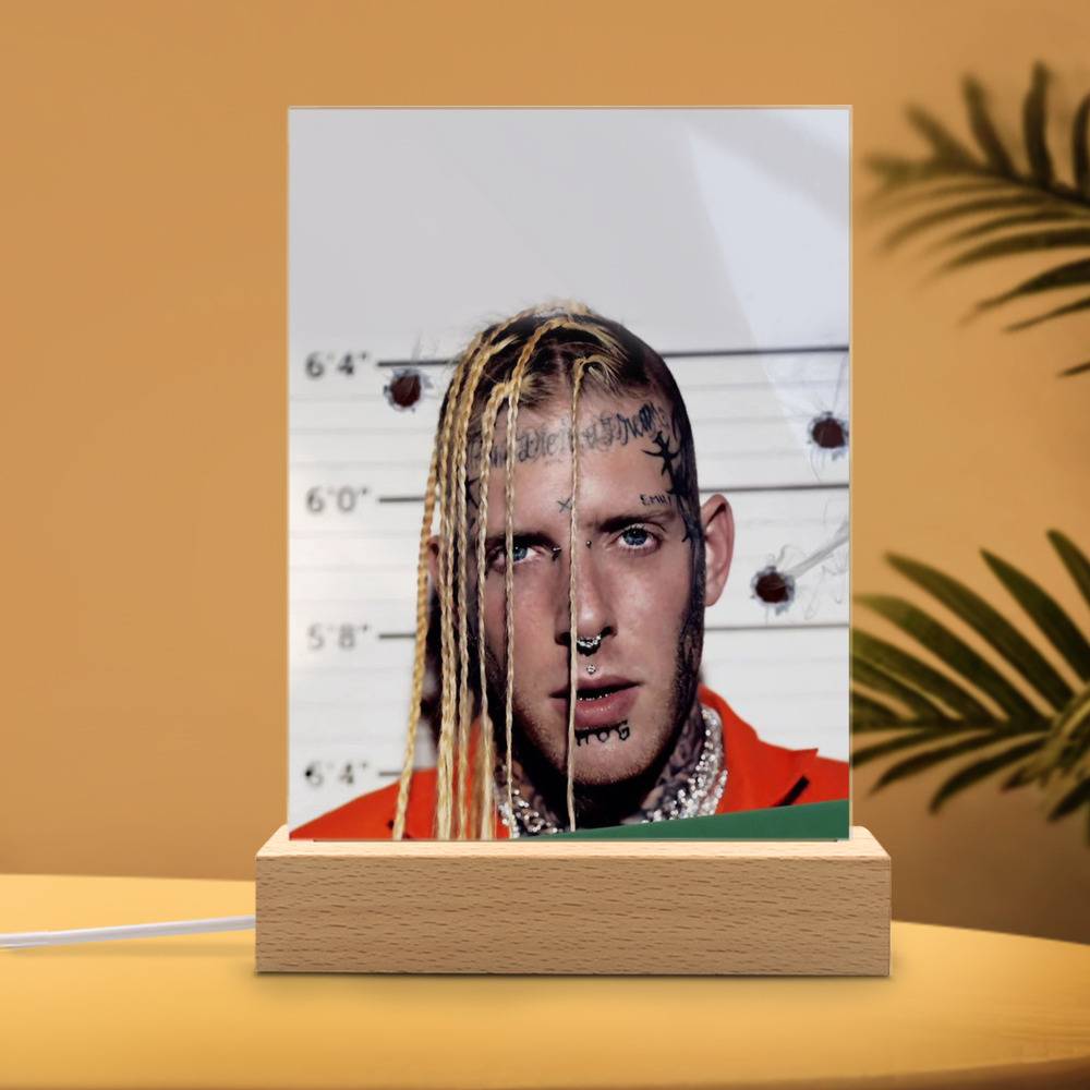 Tom Macdonald Lamp Classic Celebrity Night Light  Straight White Male by  Tom Macdonald Lamp with Wooden Base