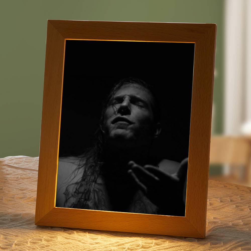 Tom Macdonald Lamp Classic Celebrity Night Light Hangman by Tom Macdonald Lamp with Wooden Frame