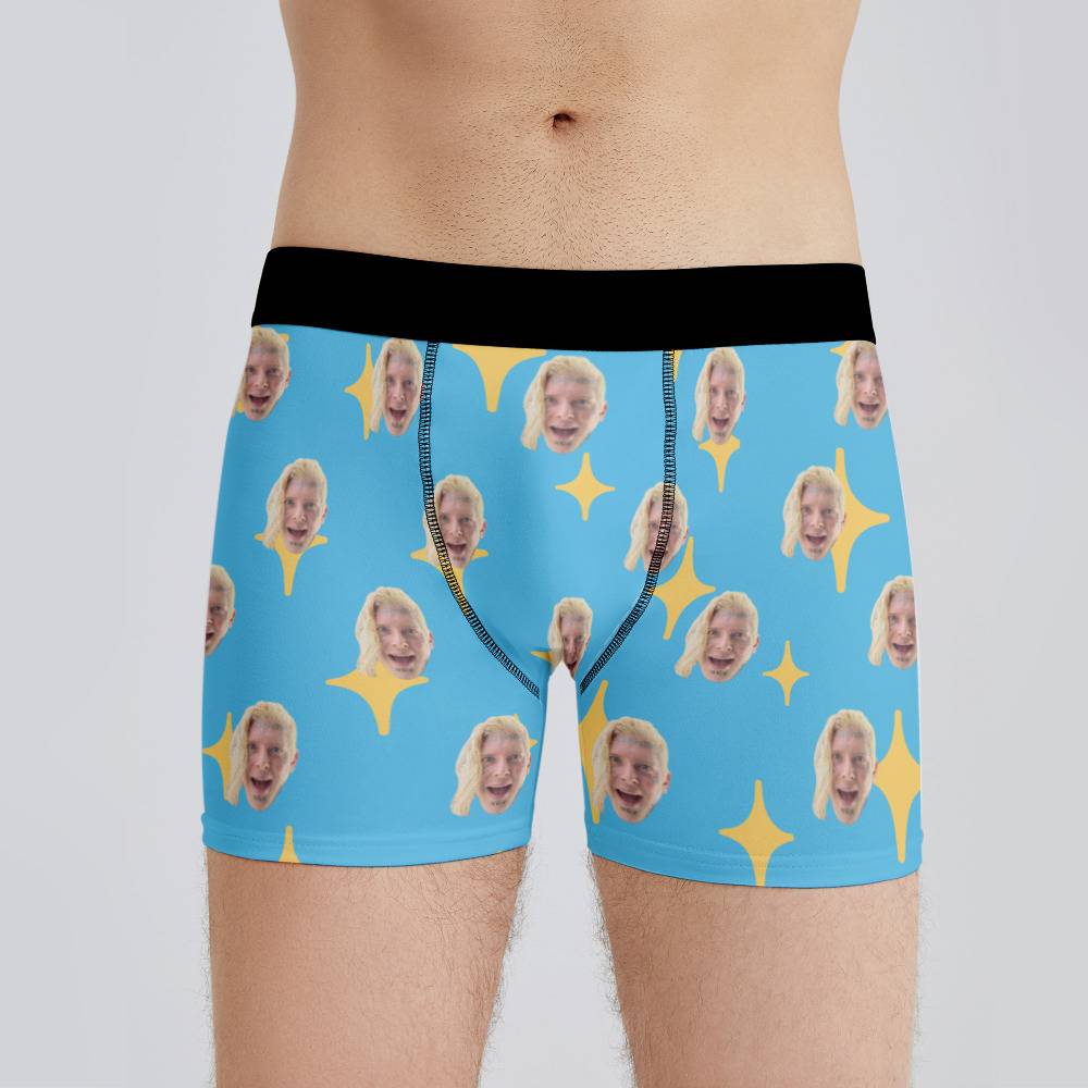 Tom Macdonald Boxers Custom Photo Boxers Men's Underwear Twinkle Star Boxers Blue