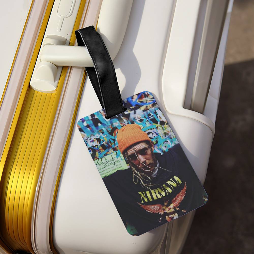 Tom Macdonald Luggage Tag Classic Celebrity Luggage Tag Snowflakes by Tom Macdonald Luggage Tag