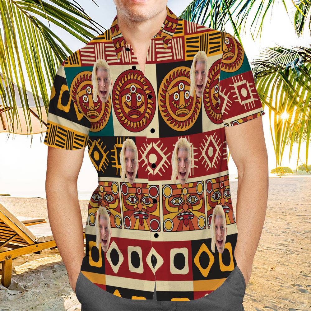 Tom Macdonald Hawaiian Shirt Custom Photo Hawaiian Shirt Retro Patterns Hawaiian Shirt