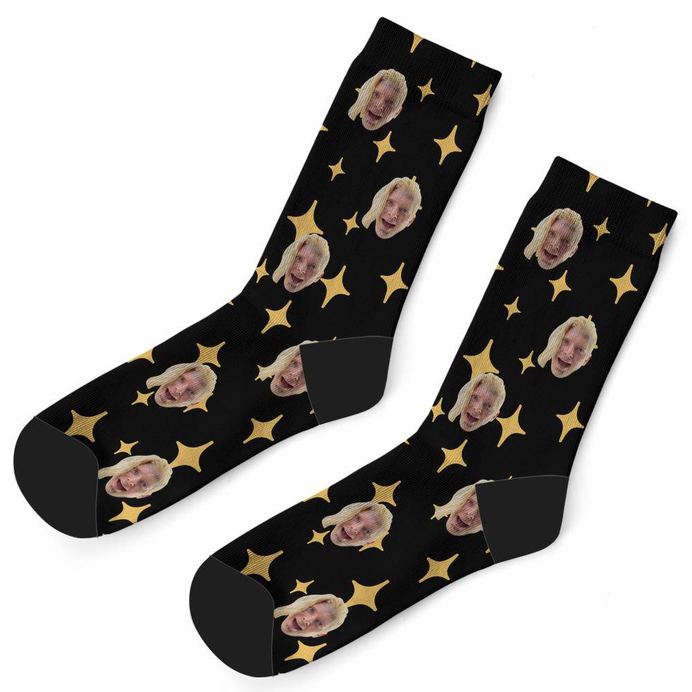 Tom Macdonald Socks Custom Photo Socks Twinkle Star Socks Black