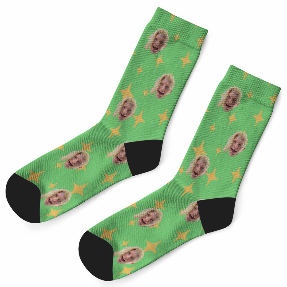Tom Macdonald Socks Custom Photo Socks Twinkle Star Socks Green