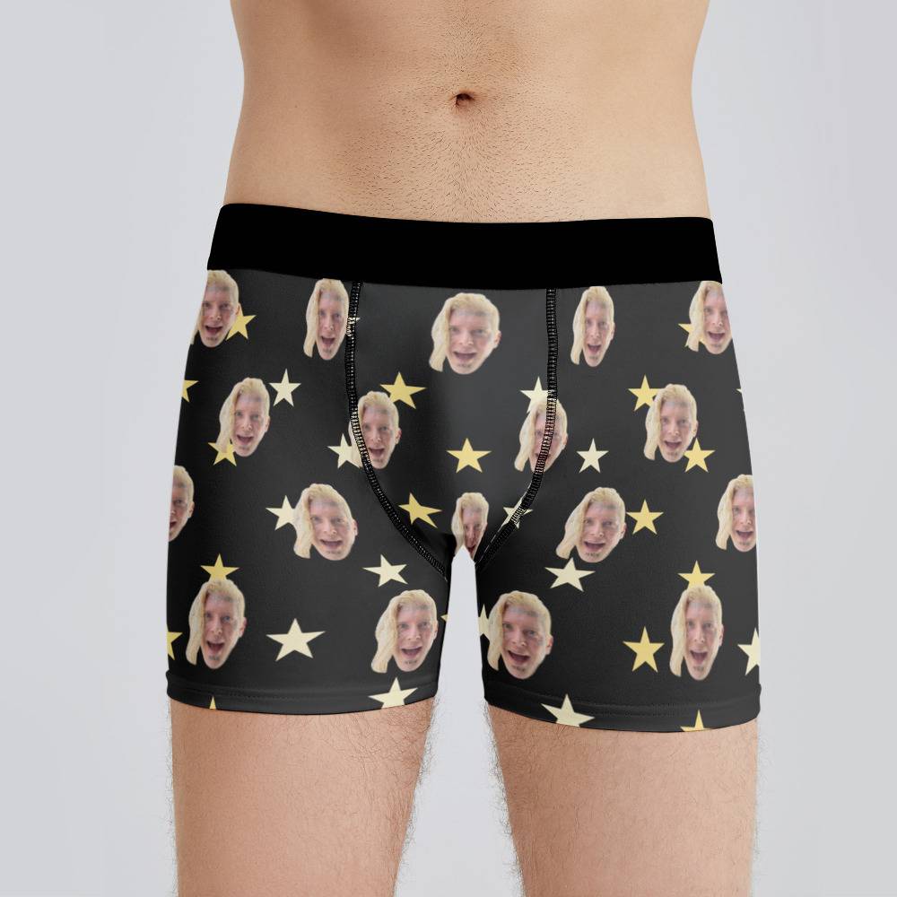 Tom Macdonald Boxers Custom Photo Boxers Men's Underwear Little Star Boxers Black