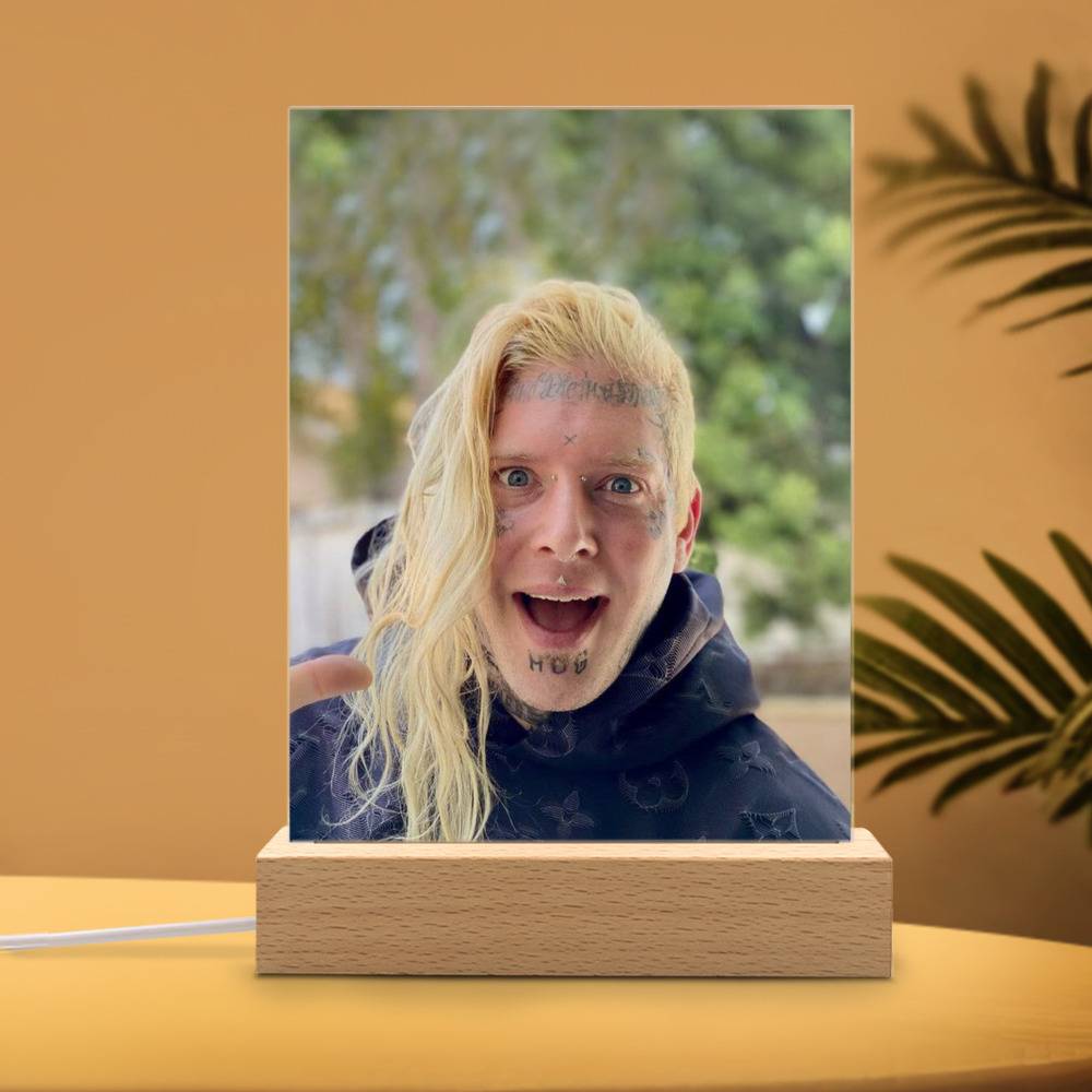 Tom Macdonald Lamp Classic Celebrity Night Light  In God We Trust by  Tom Macdonald Lamp with Wooden Base