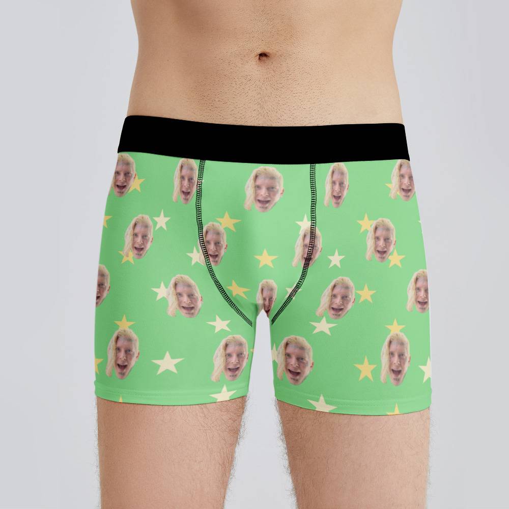Tom Macdonald Boxers Custom Photo Boxers Men's Underwear Little Star Boxers Green
