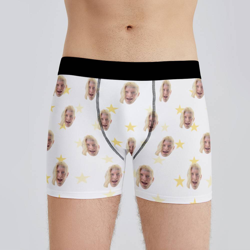 Tom Macdonald Boxers Custom Photo Boxers Men's Underwear Little Star Boxers White