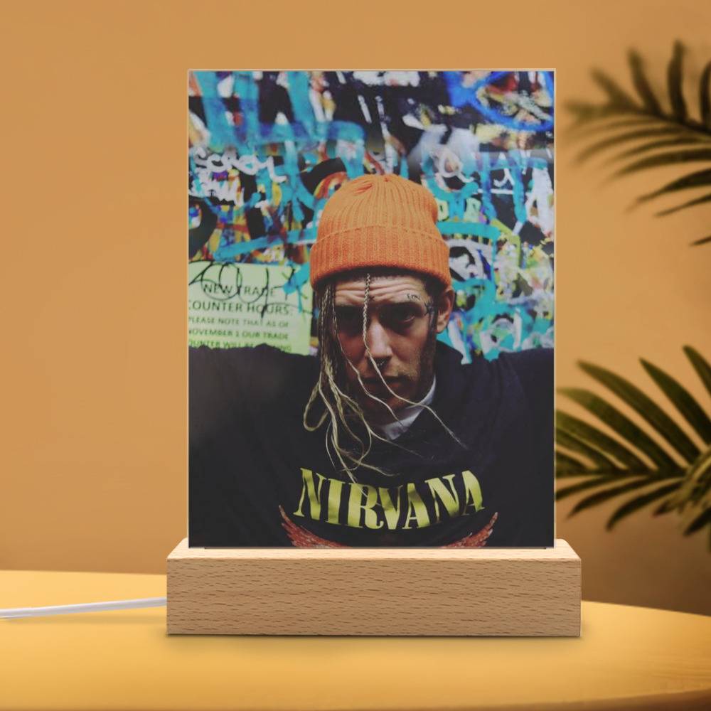 Tom Macdonald Lamp Classic Celebrity Night Light  Snowflakes by  Tom Macdonald Lamp with Wooden Base